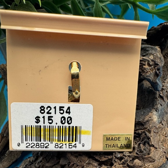 Roman vintage necklace enhancer, dark blue & clear glass in gold tone, NOS. - Picture 3 of 5